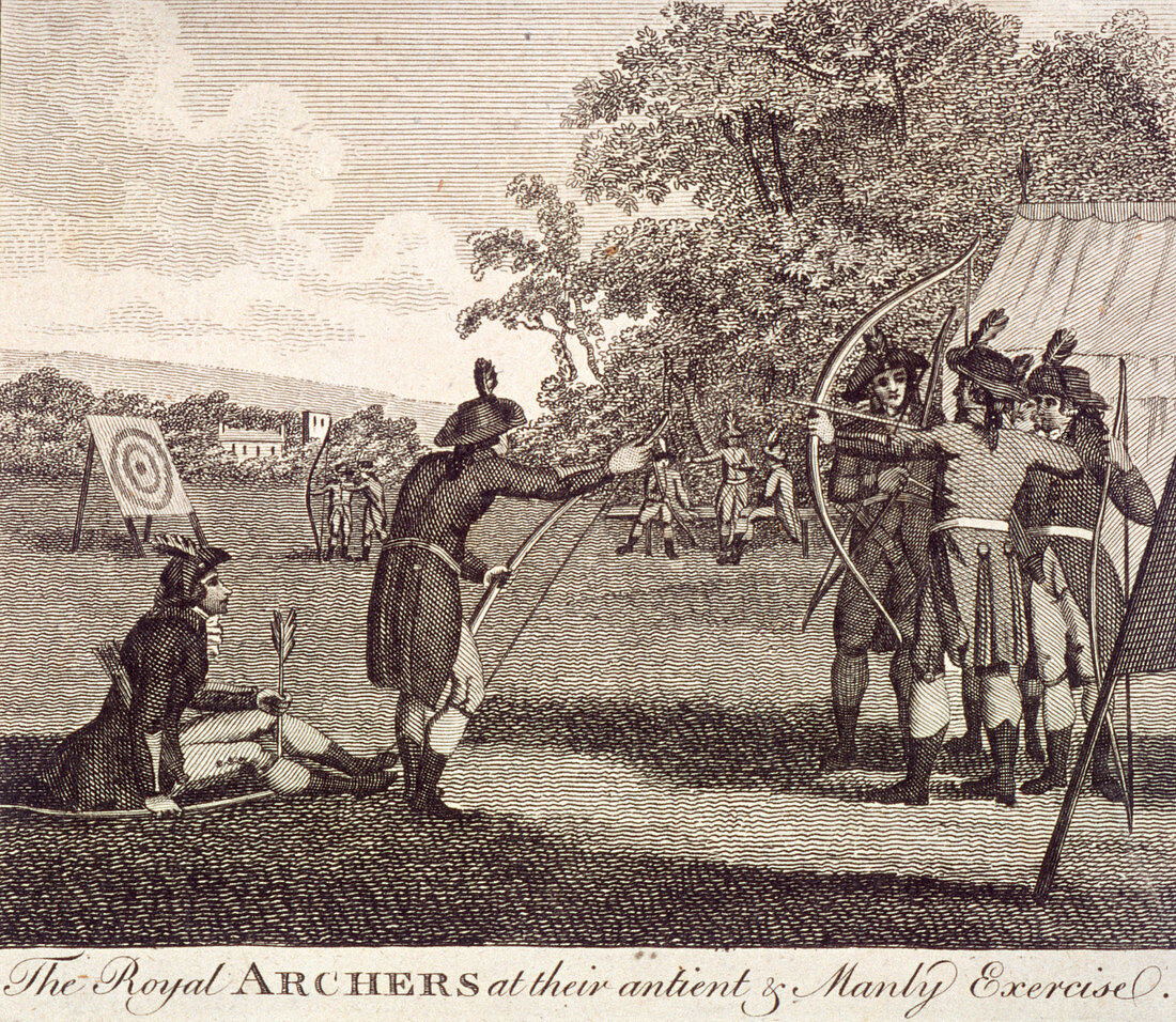 View of The Royal Archers in Finsbury Fields, c1750