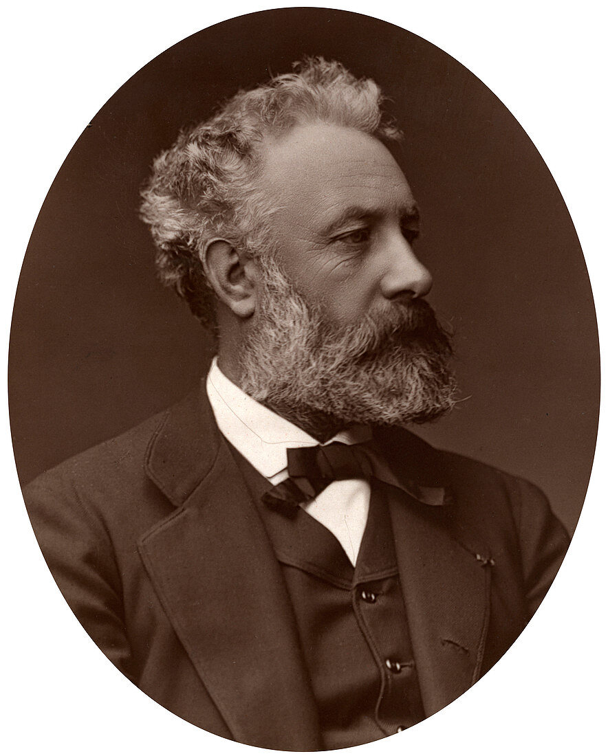 Jules Verne, French novelist, 1877