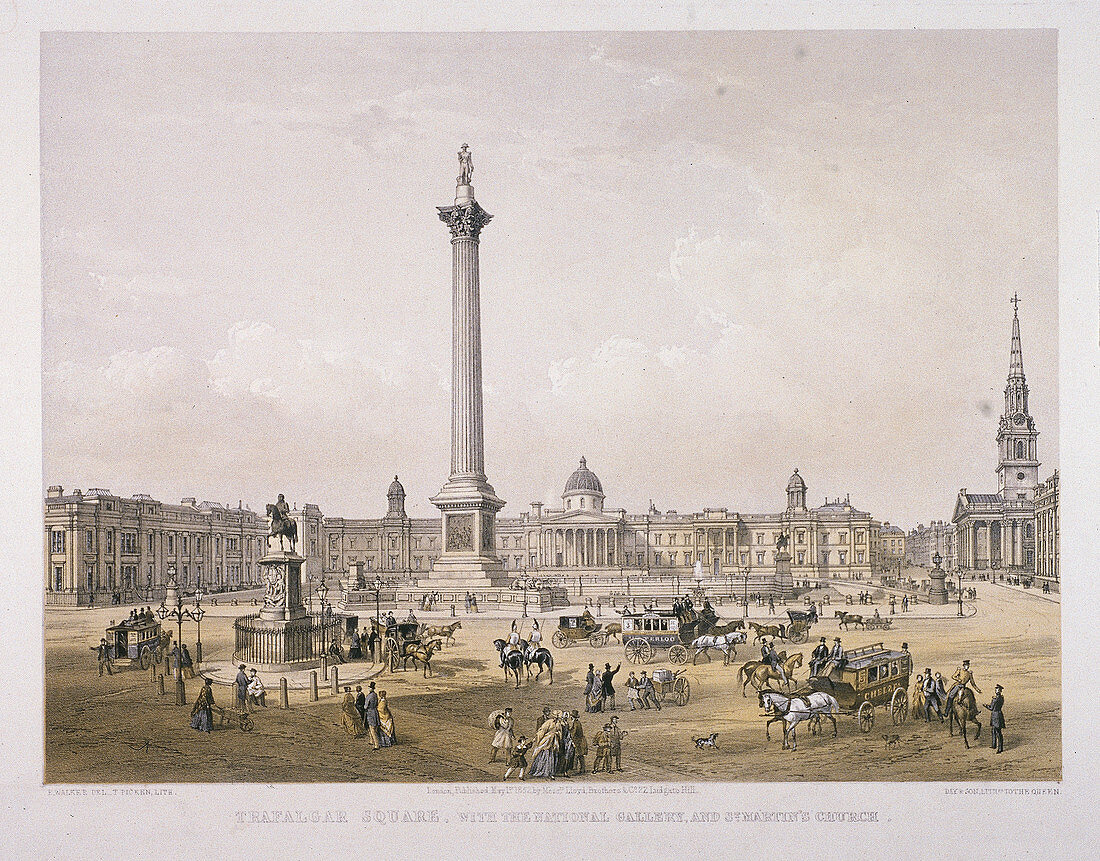 Trafalgar Square, Westminster, London, 1852