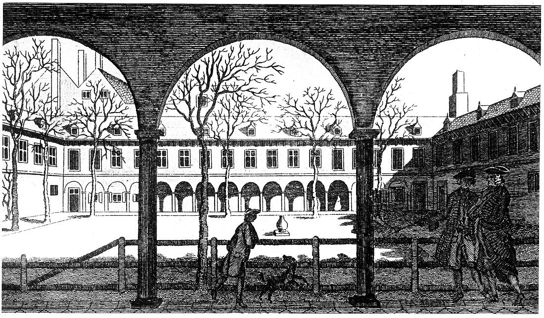 Courtyard of Gresham College, London, 18th century