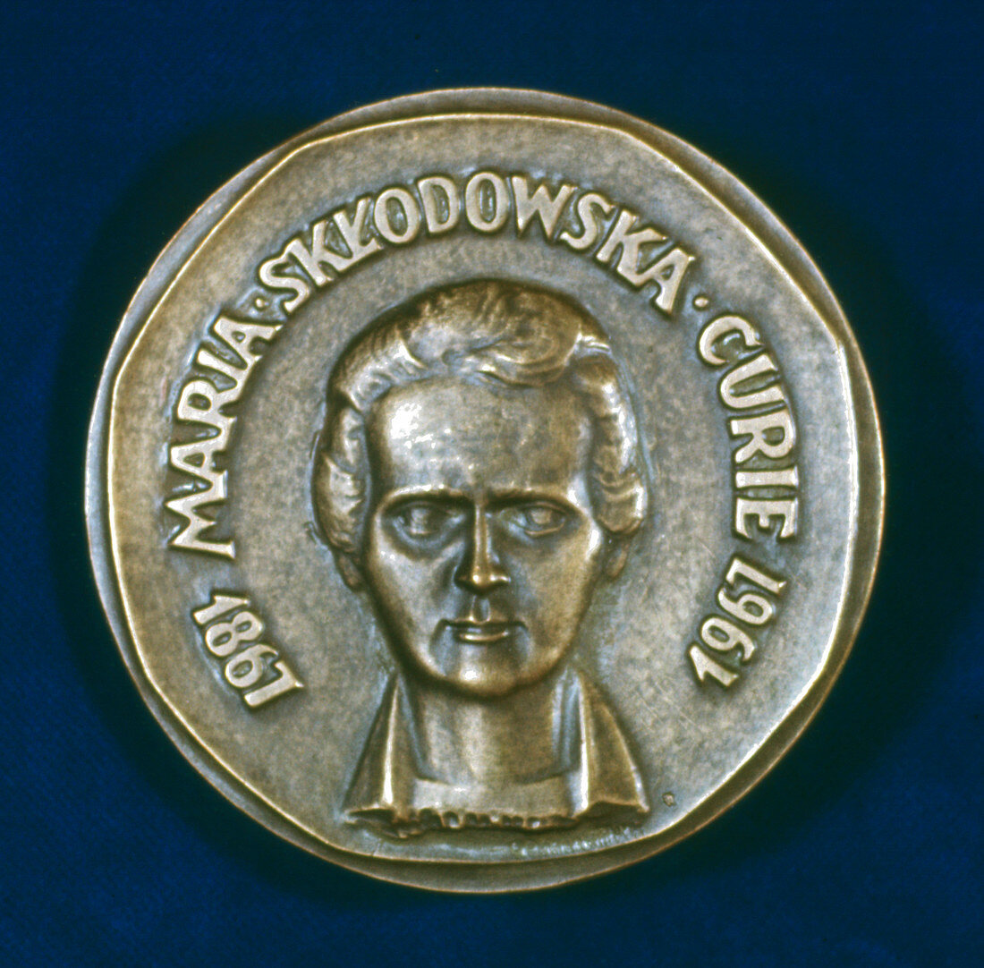 Medal commemorating Marie Sklodowska Curie, physicist, 1967
