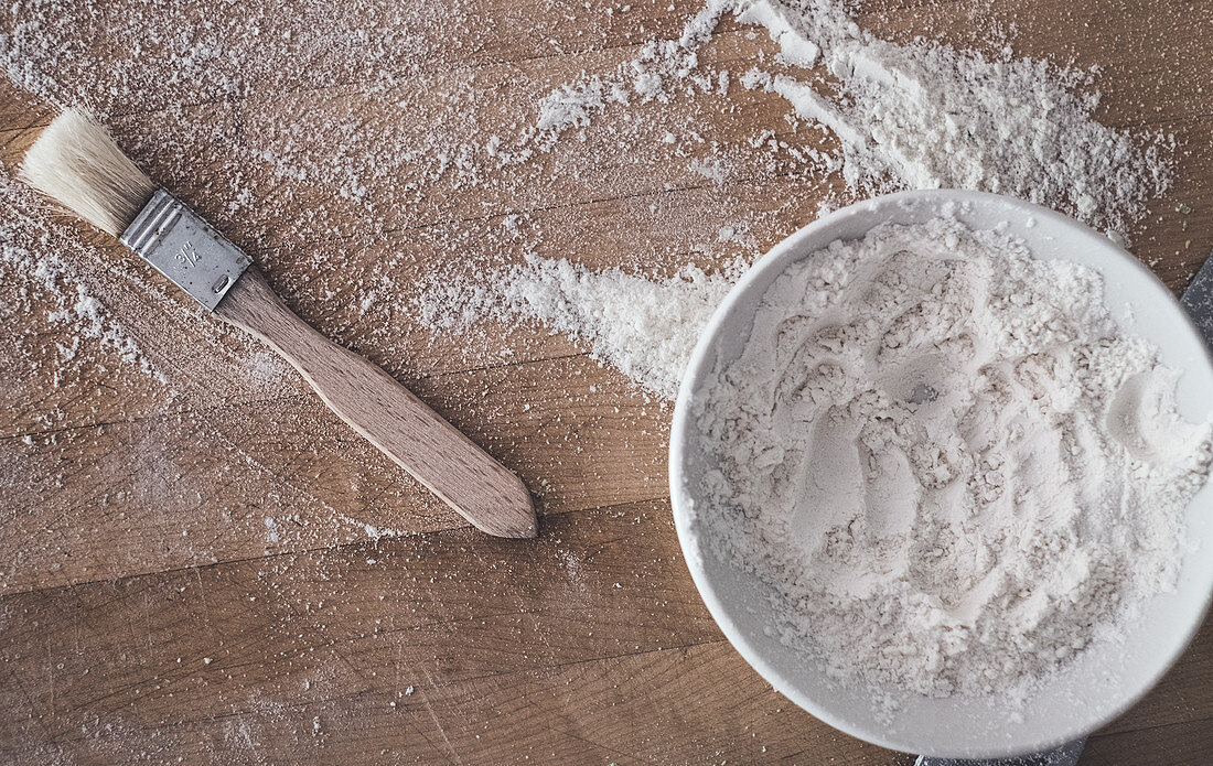 Flour on the table