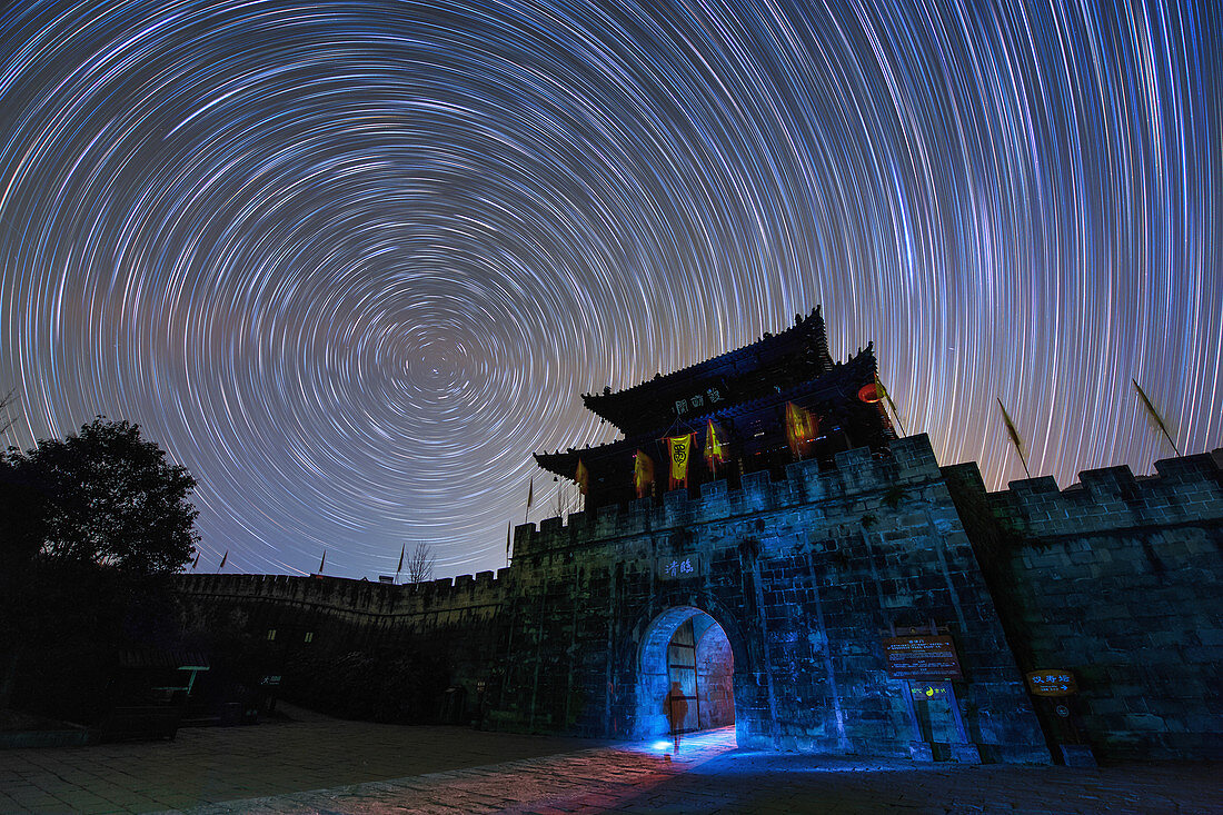 Star trails over Zhaohua, China