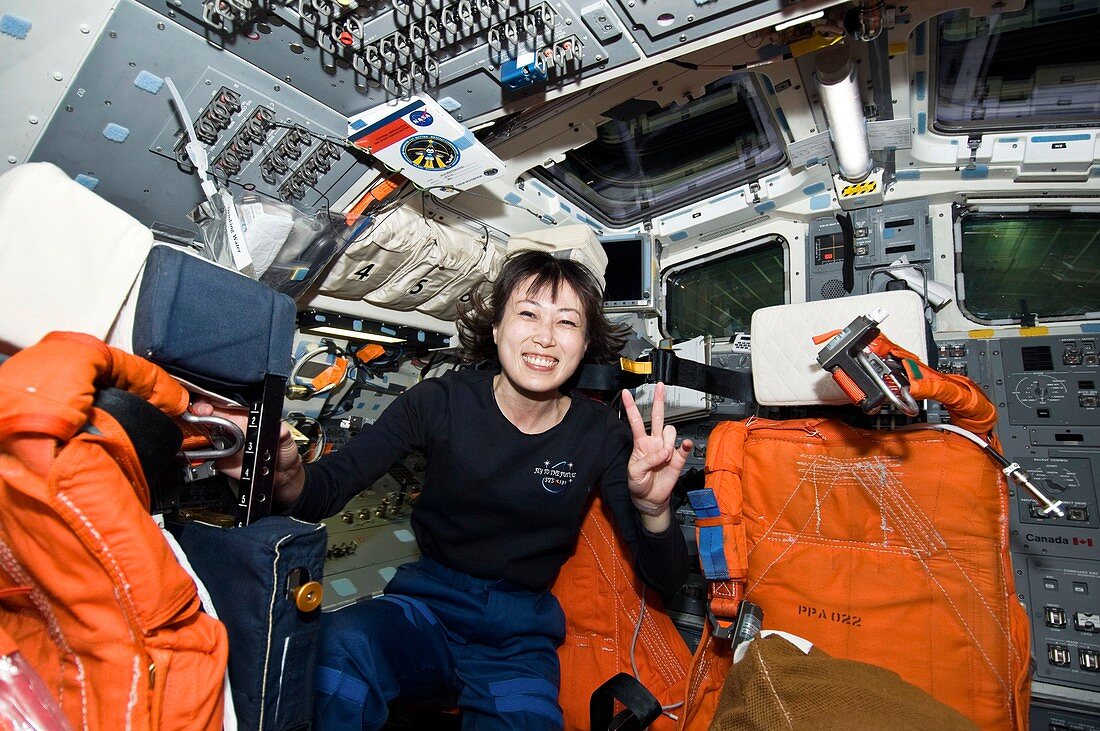 Japanese astronaut Yamazaki, mission STS-131, 2010