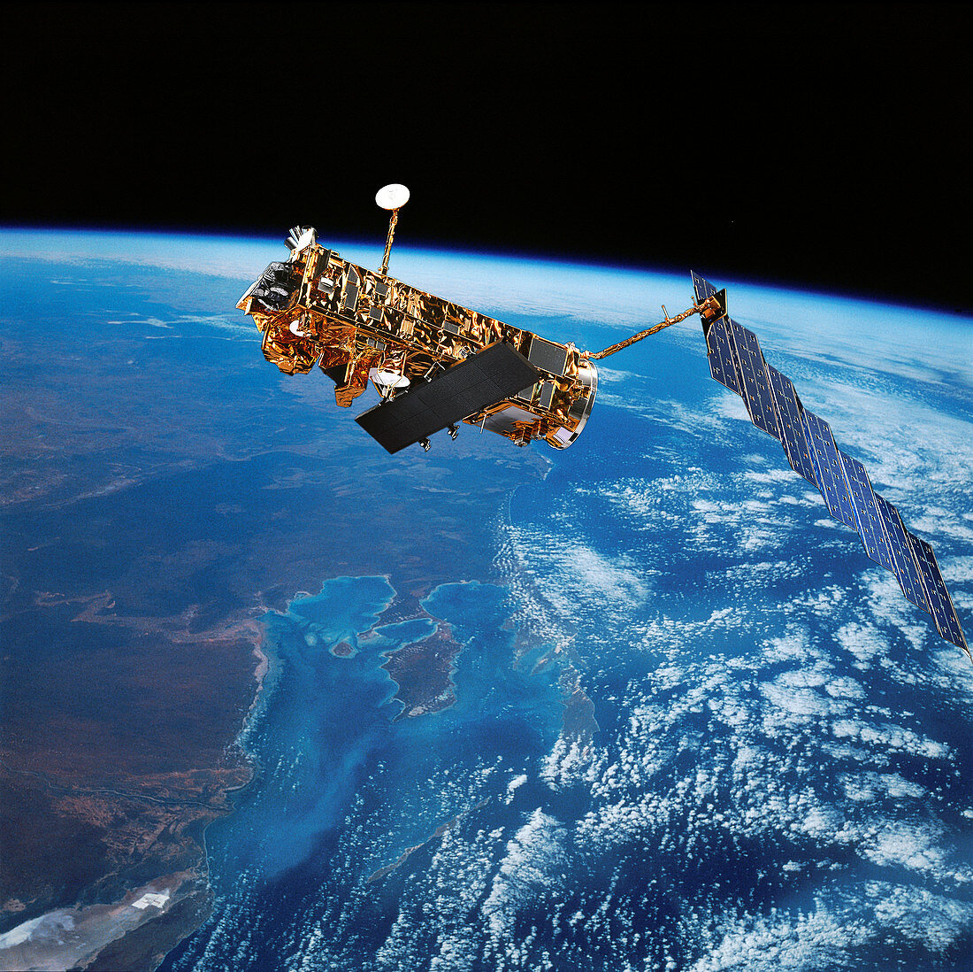 Envisat Earth observation satellite, illustration