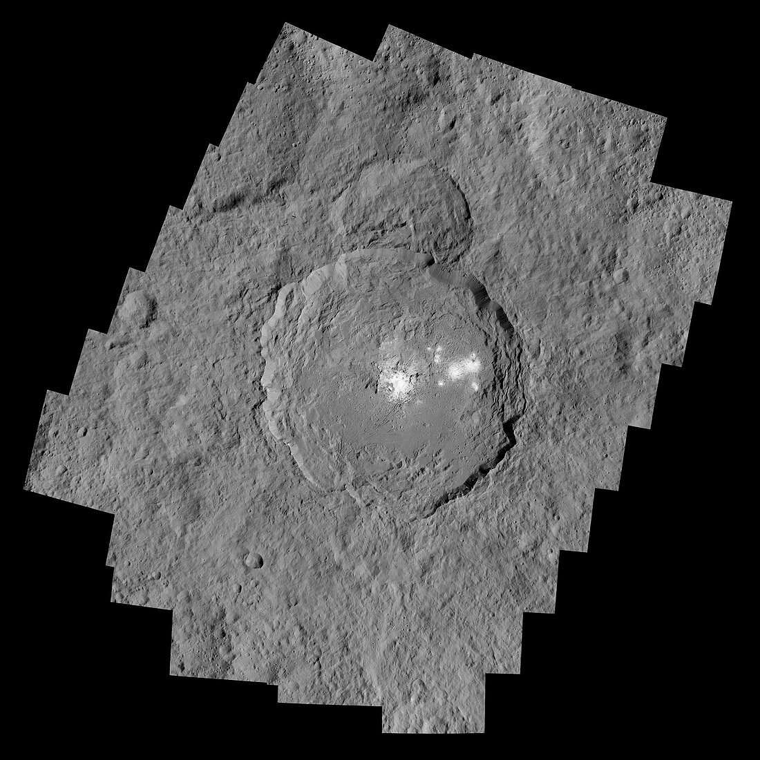 Occator Crater, Ceres, satellite image