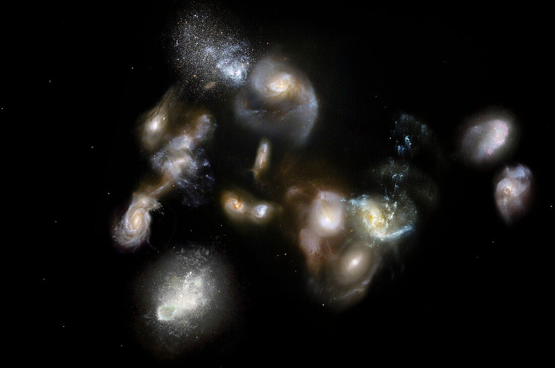 SPT2349-56 early Universe galaxy protocluster, illustration