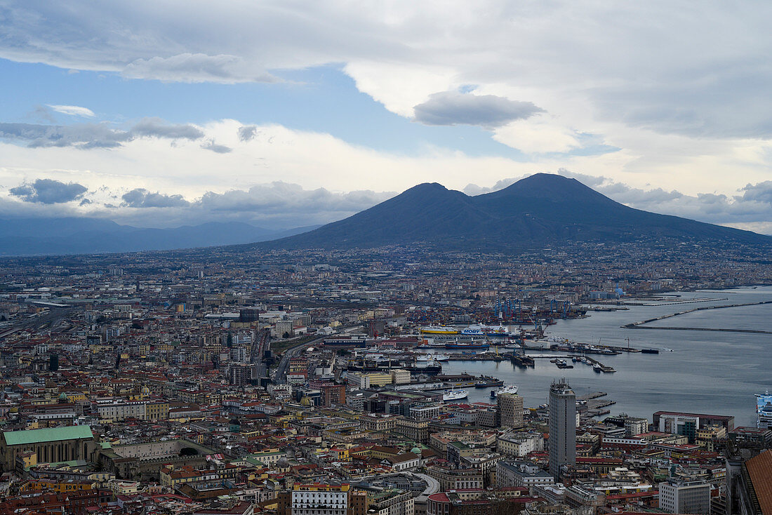 Vesuvius and the city of Naples, Italy