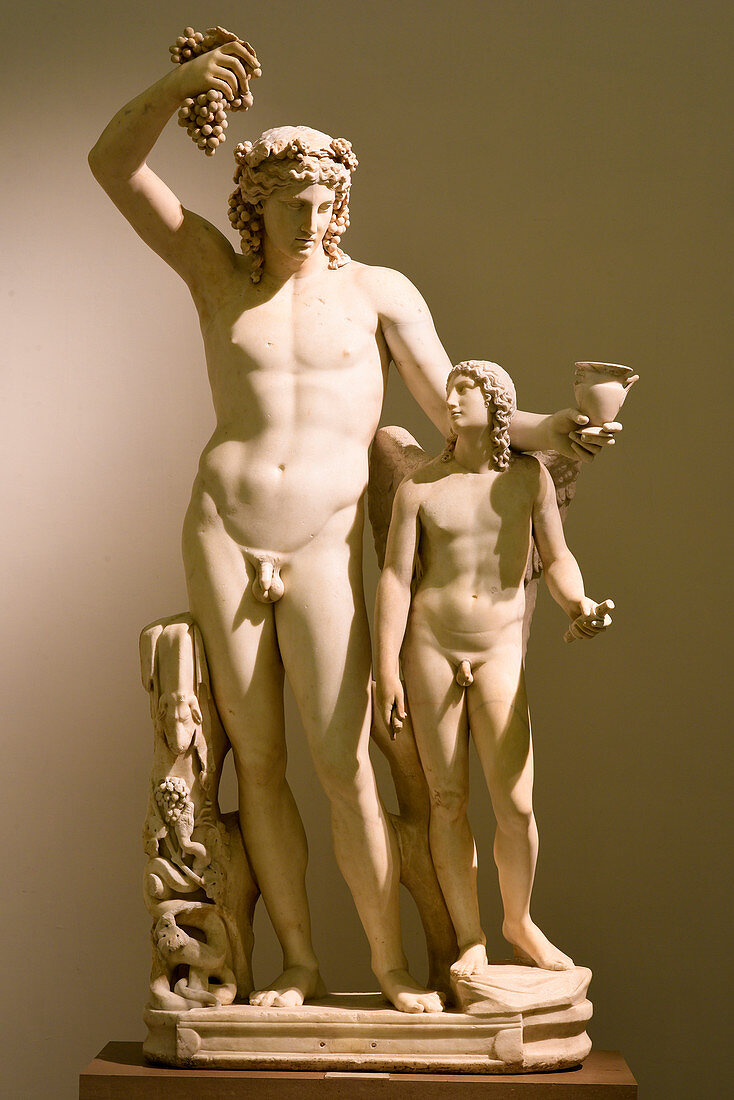 Roman statue of Dionysus and Eros, 2nd century AD