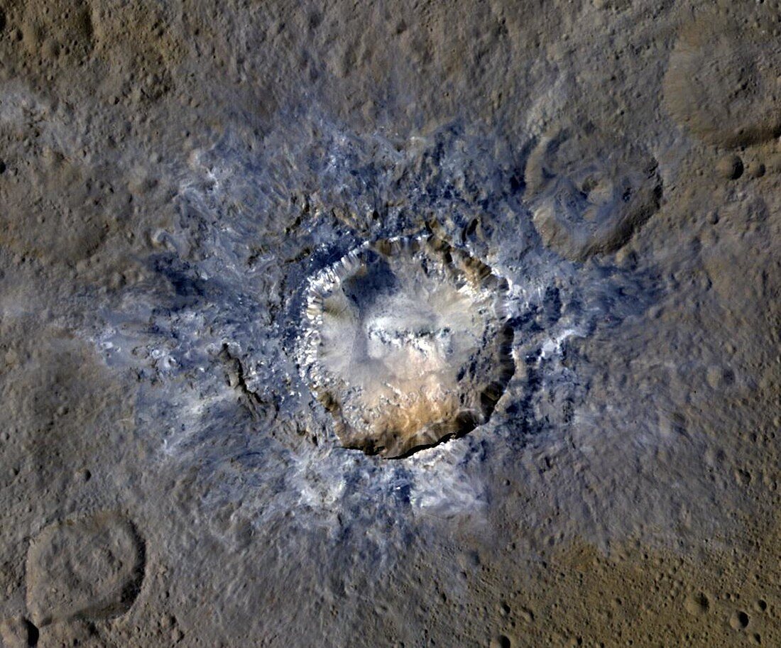 Haulani Crater, Ceres, satellite image