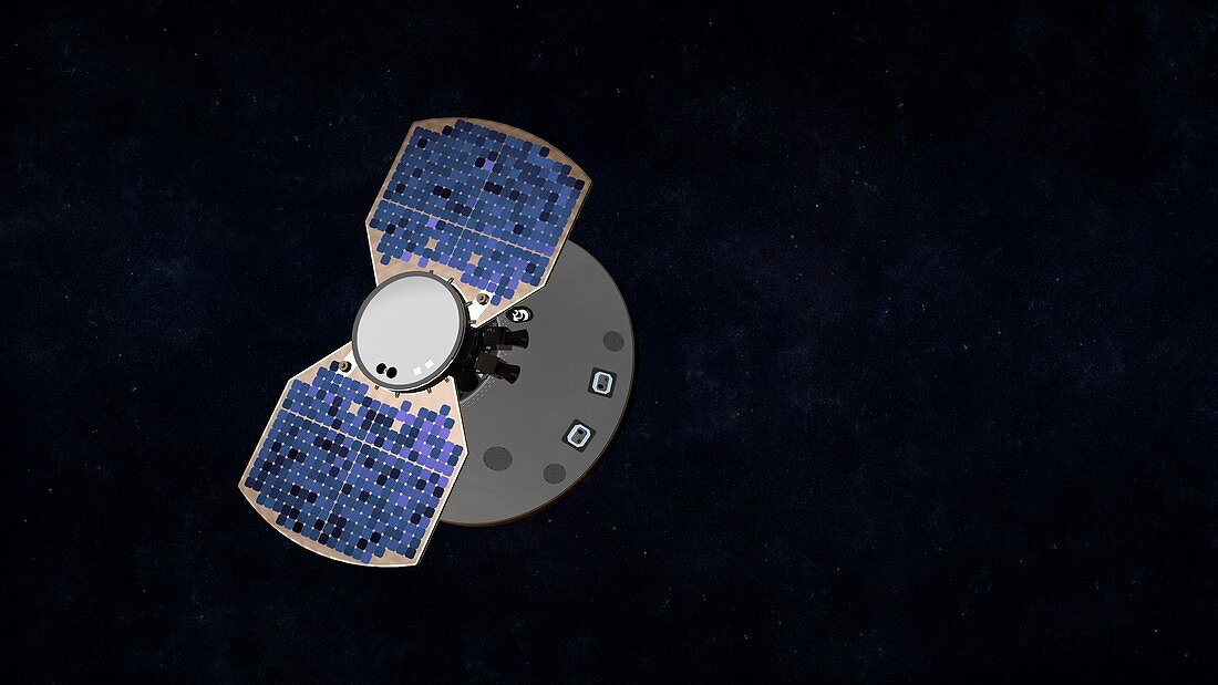 InSight spacecraft on way to Mars, illustration