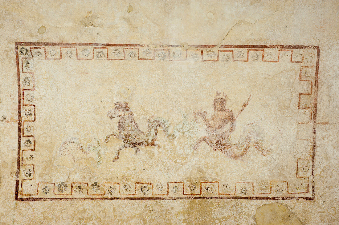 Fresco at Domus Aurea palace excavations in Rome