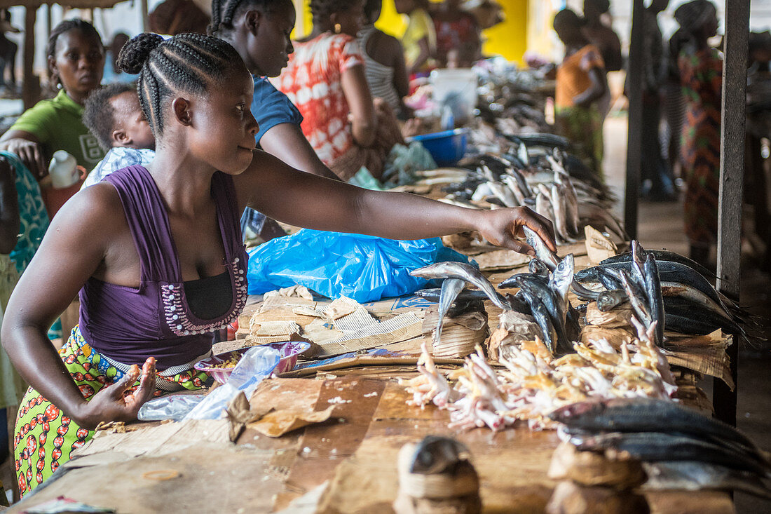 Fish market, Ganta, Liberia