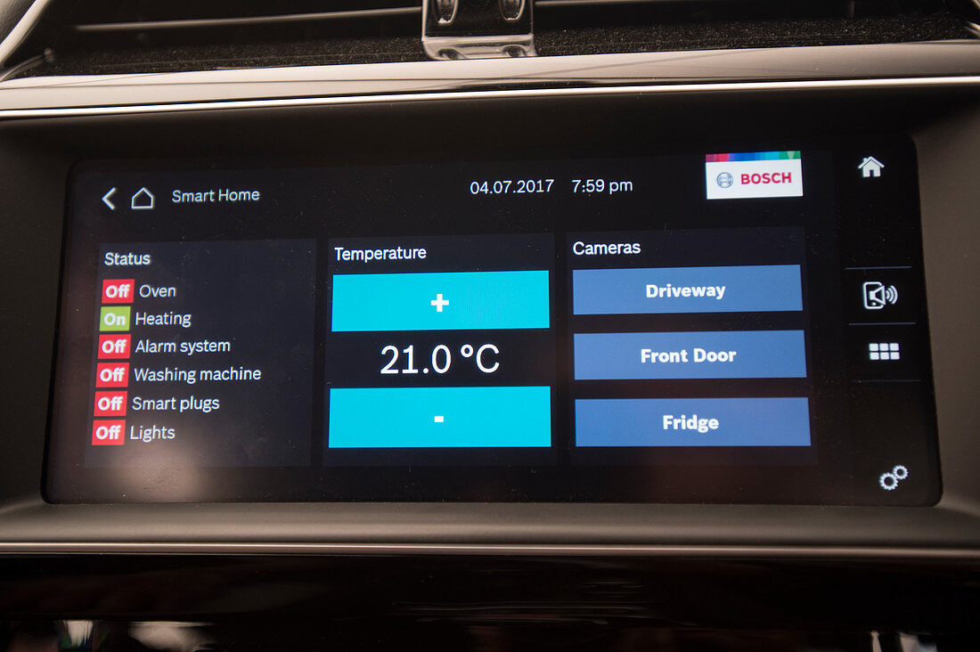 Dashboard display connected to smart home systems
