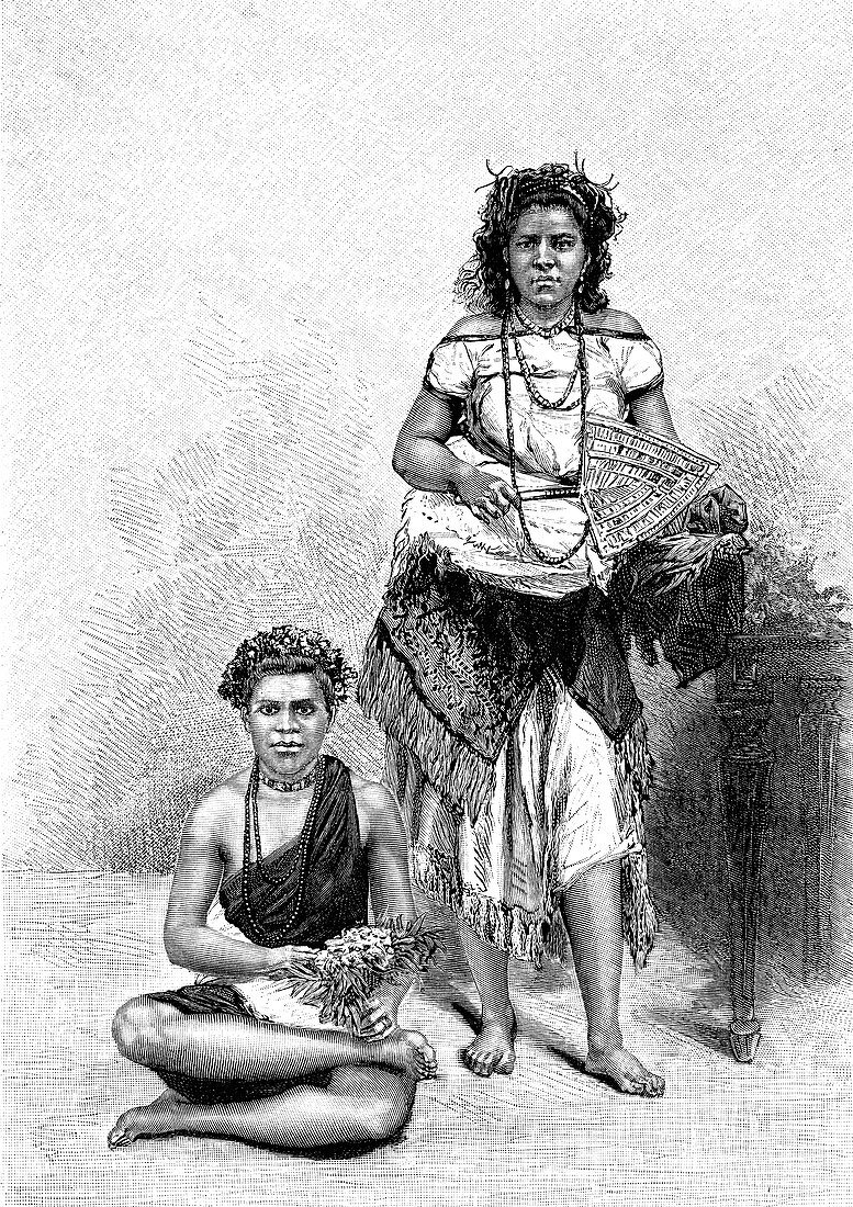 19th Century Samoan women, illustration