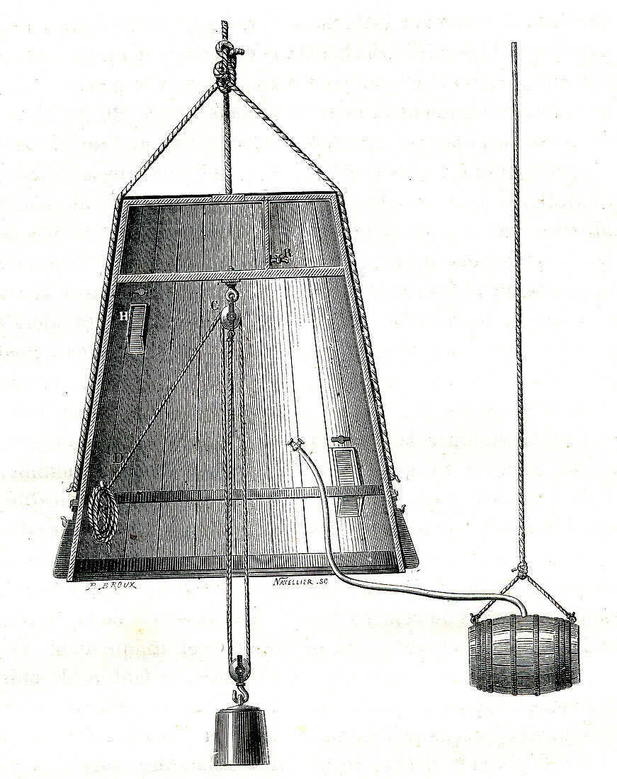 19th Century diving bell, illustration