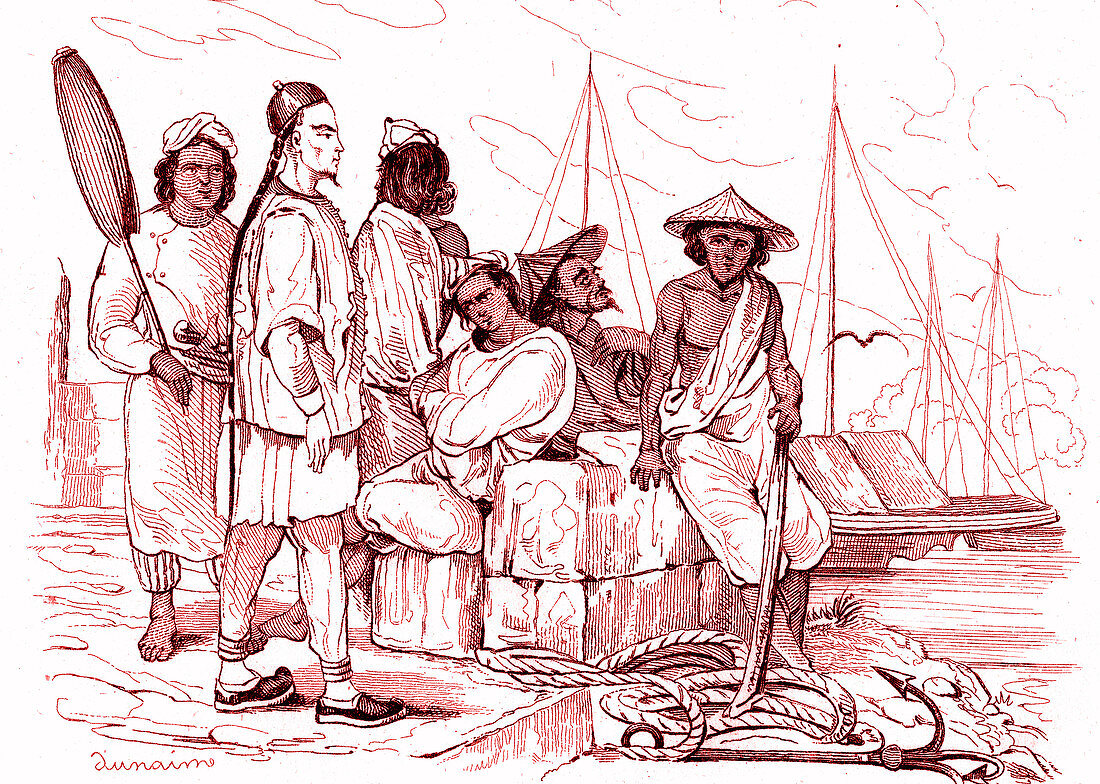 19th Century Chinese merchant, illustration