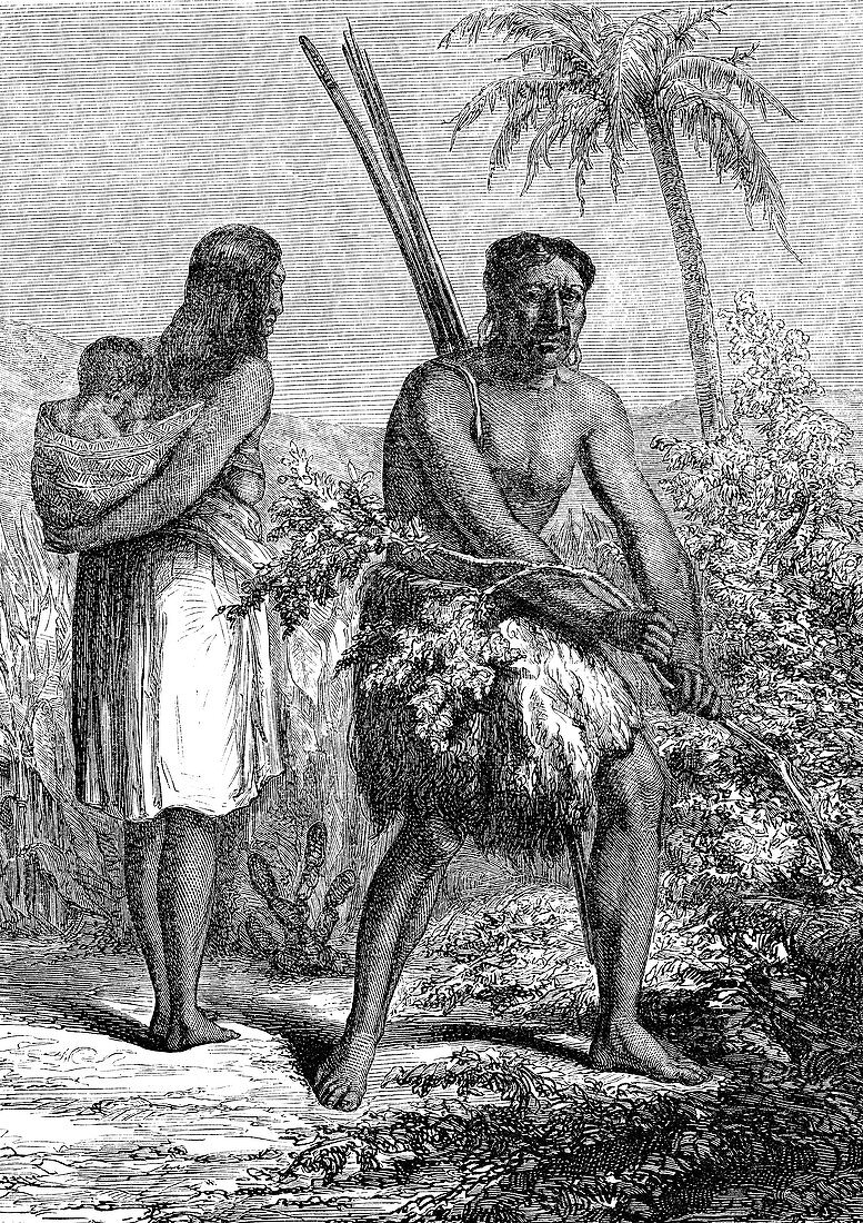 19th Century Lengua people, illustration
