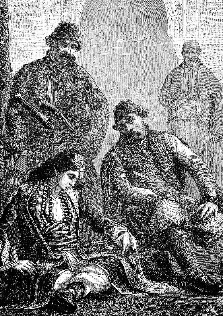 19th Century Turkish noble family, illustration