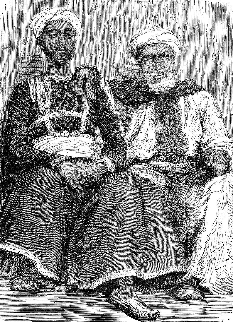 19th Century Pakistani merchants, illustration
