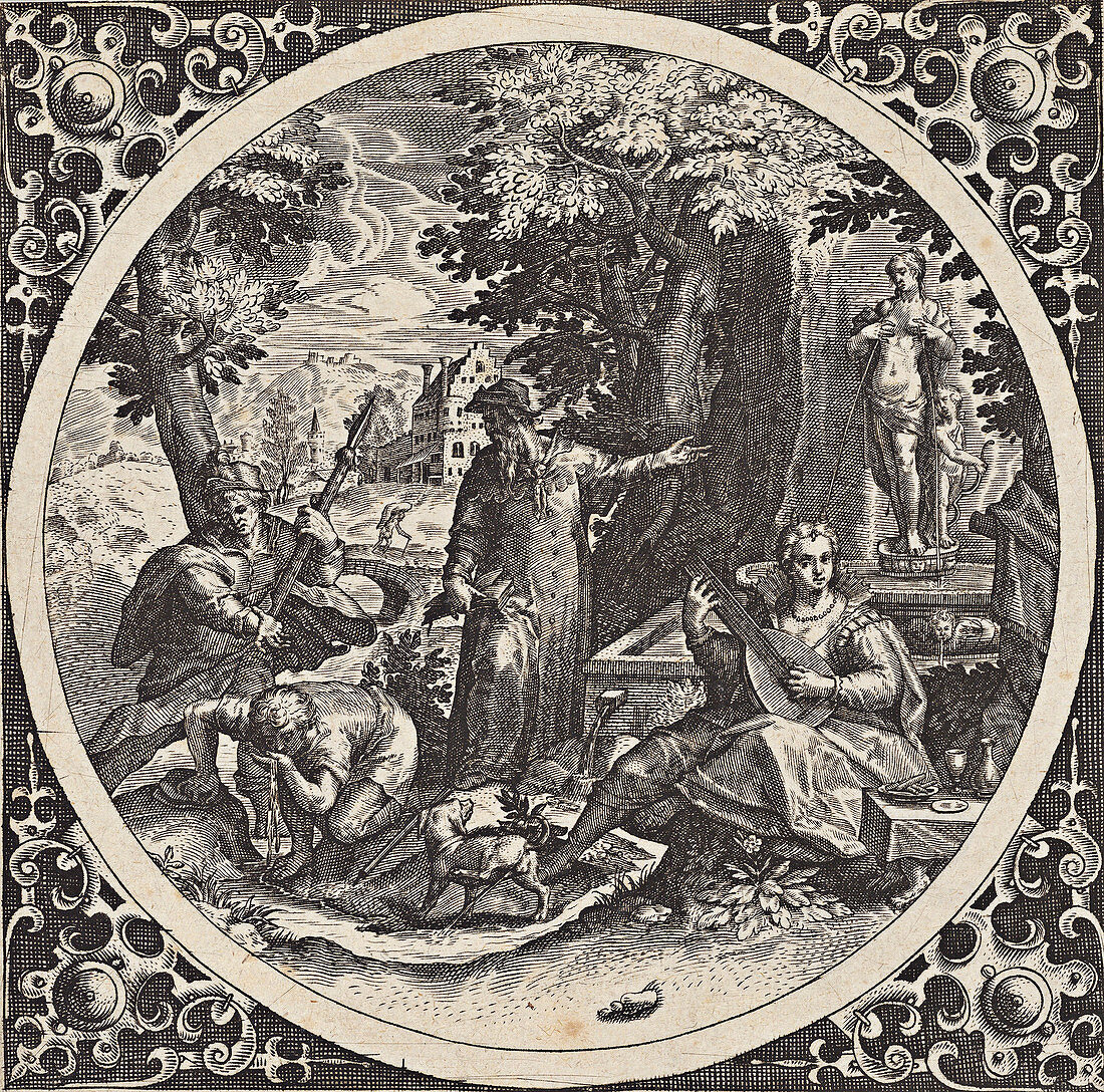 Venereal disease, 16th-century allegorical illustration