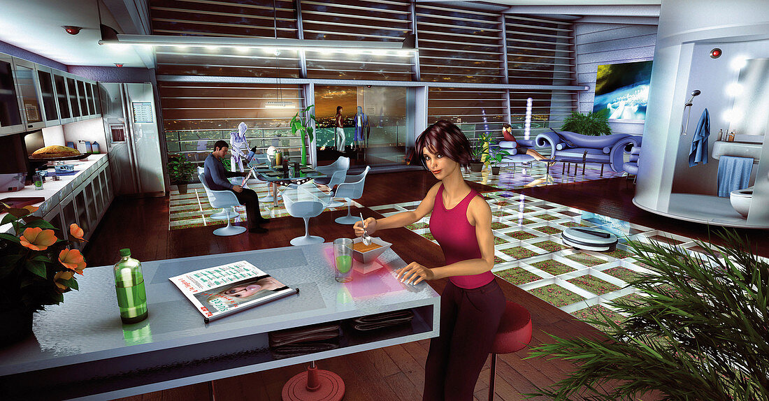 Future smart home, illustration
