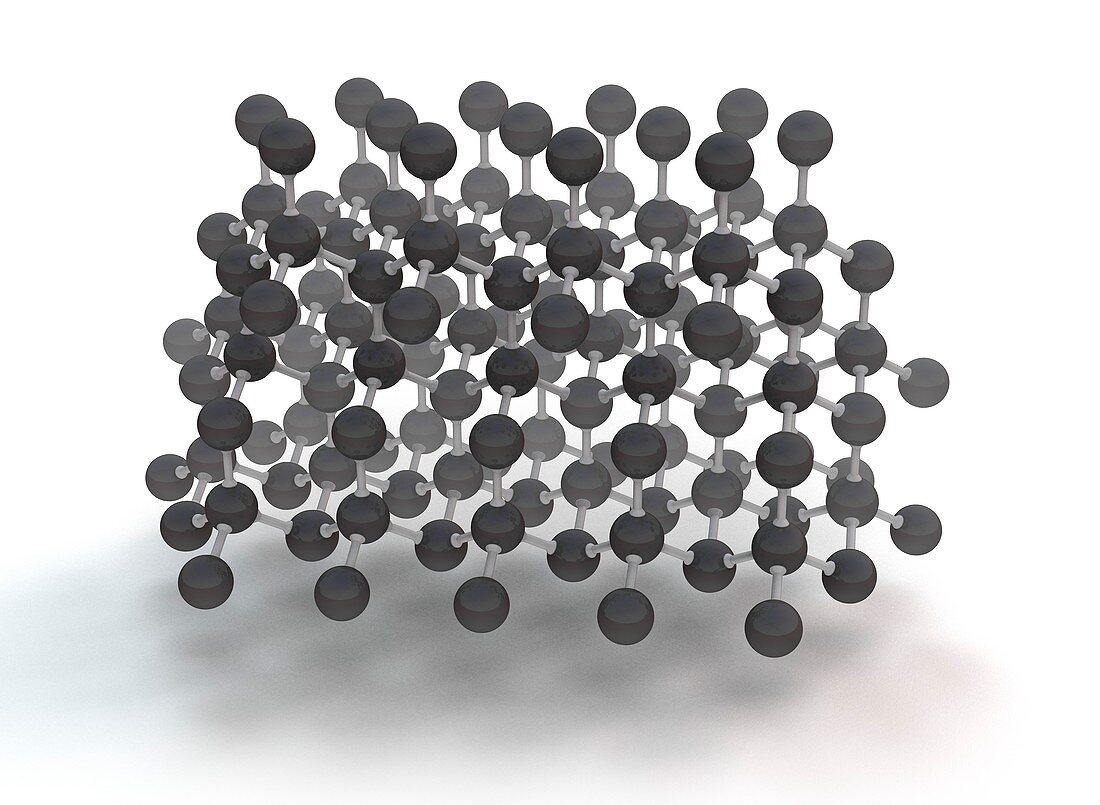 Diamond molecular structure, illustration