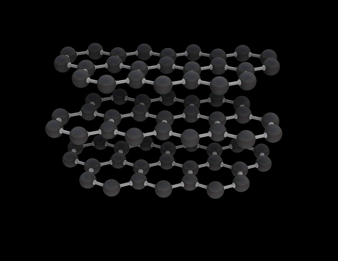 Graphite molecular structure, illustration