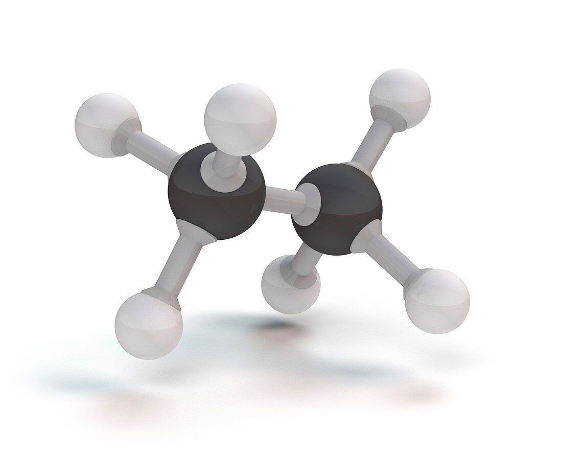 Ethane molecule, illustration