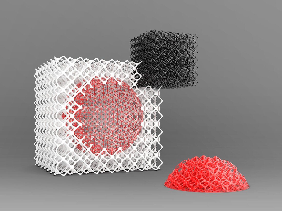 Objects made by 3D printer, illustration