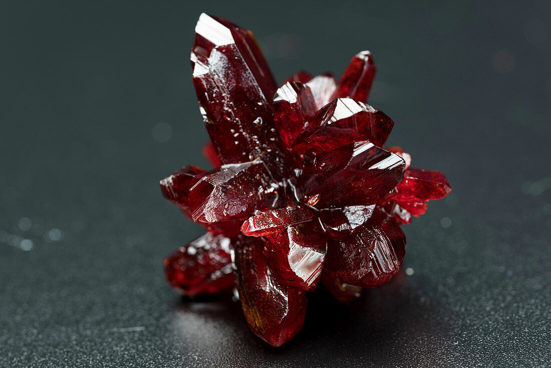Red crystal mineral