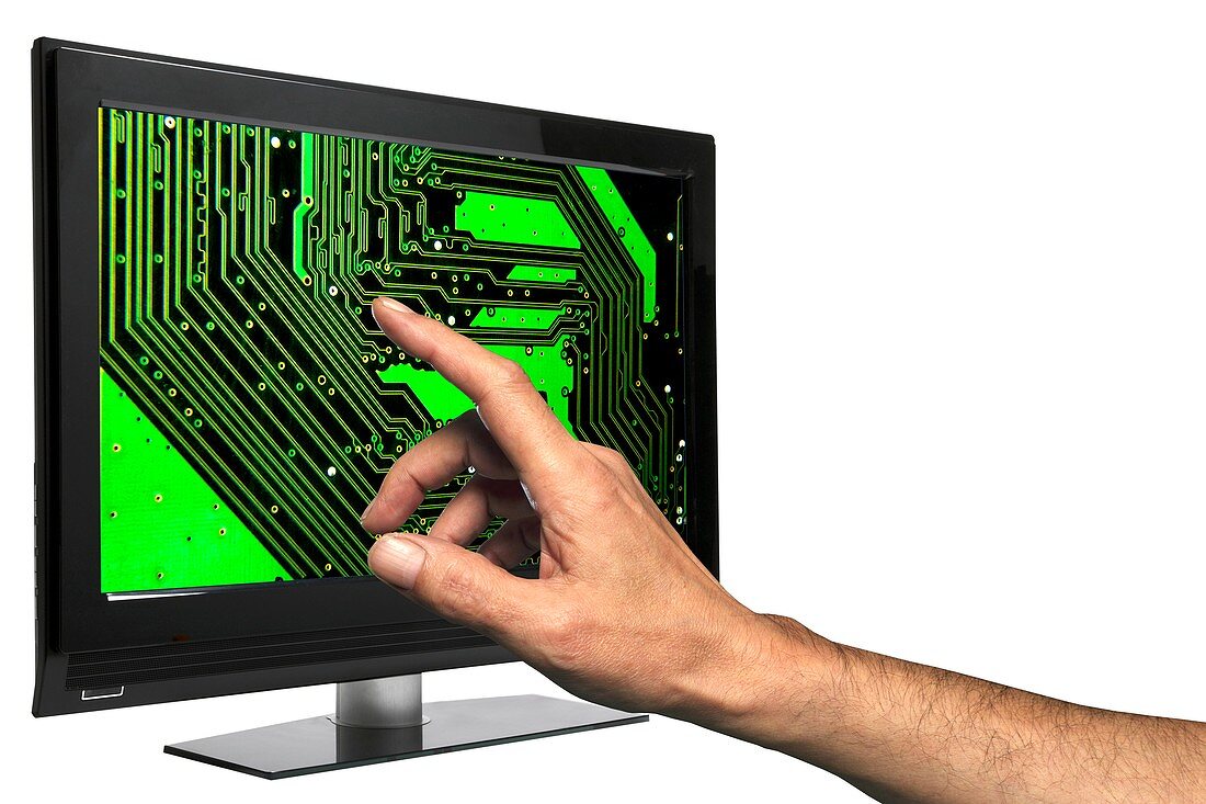 Touch screen television with circuit board