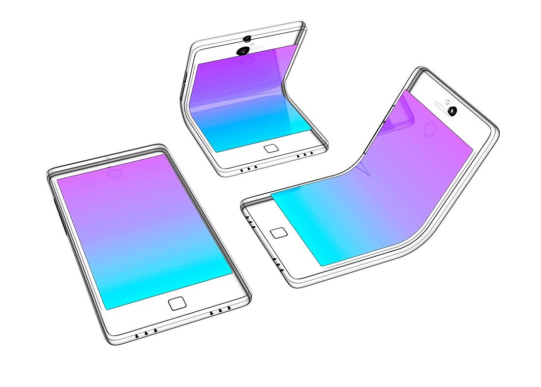 Foldable smartphone, conceptual illustration