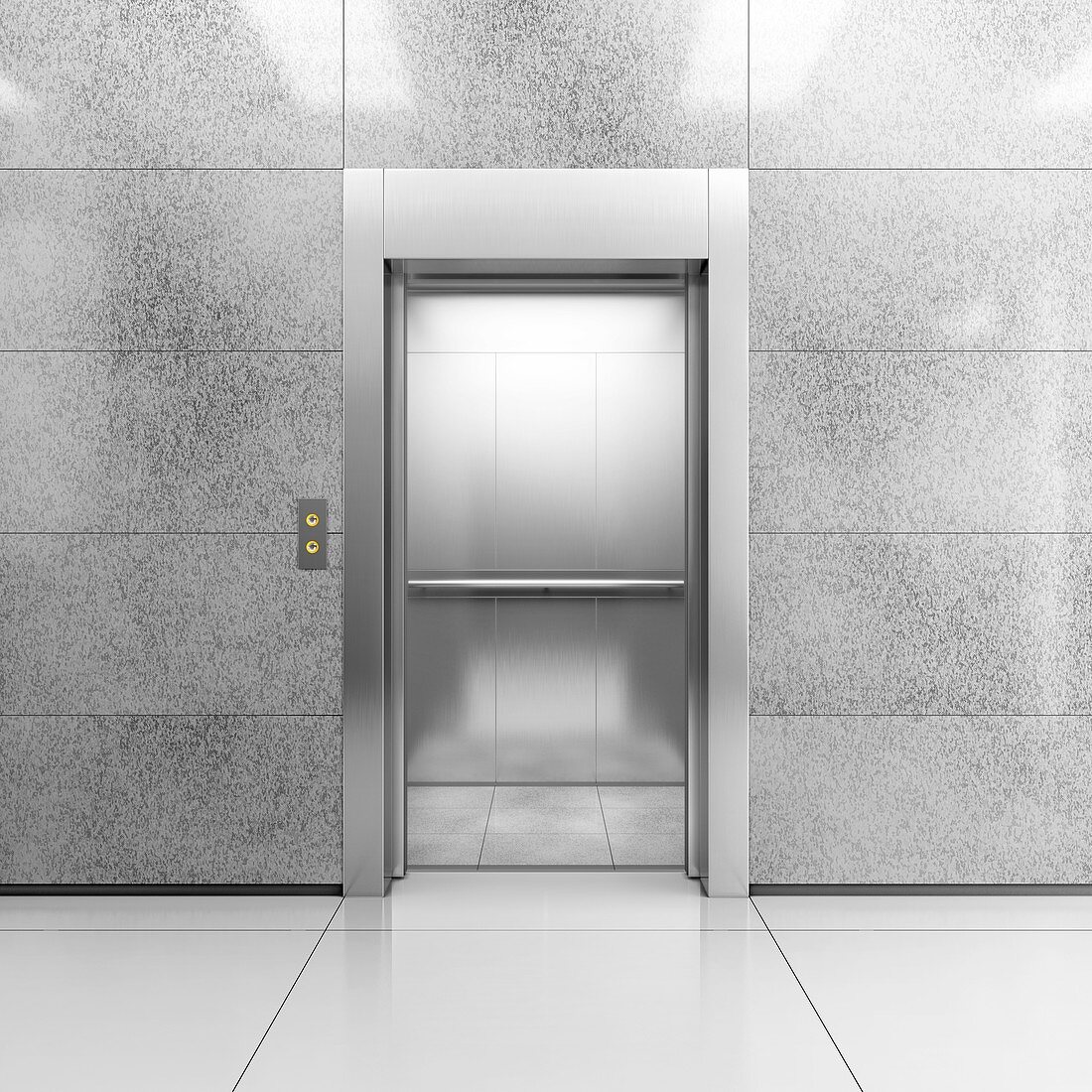 Modern steel elevator, illustration