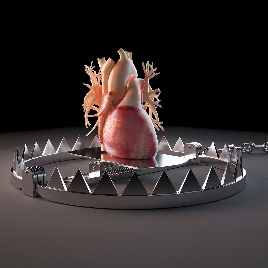 Illustration of trapped heart