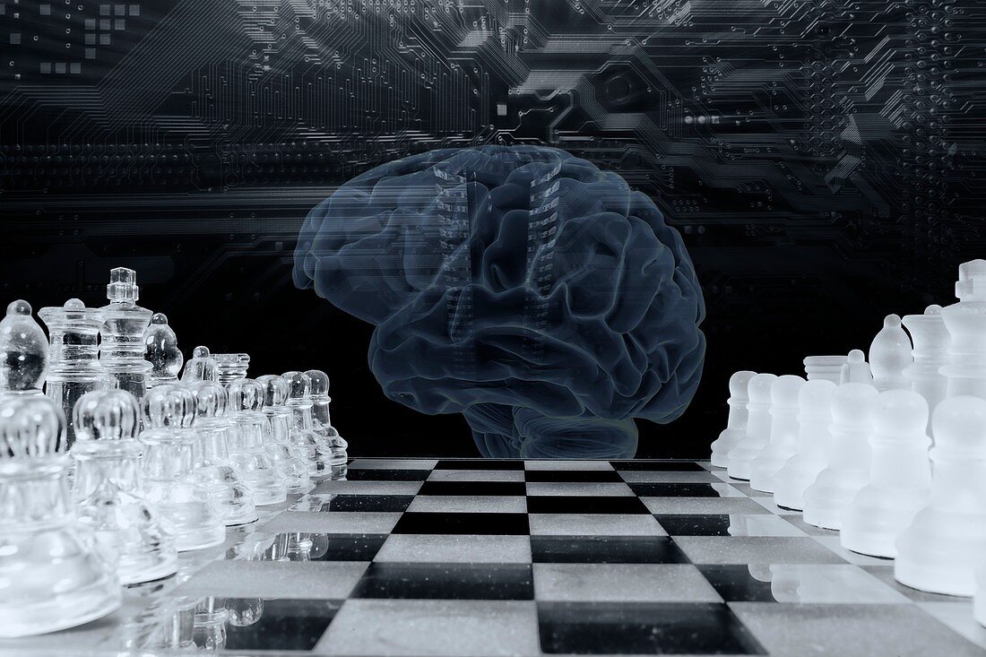 Computerized chess-game, conceptual image