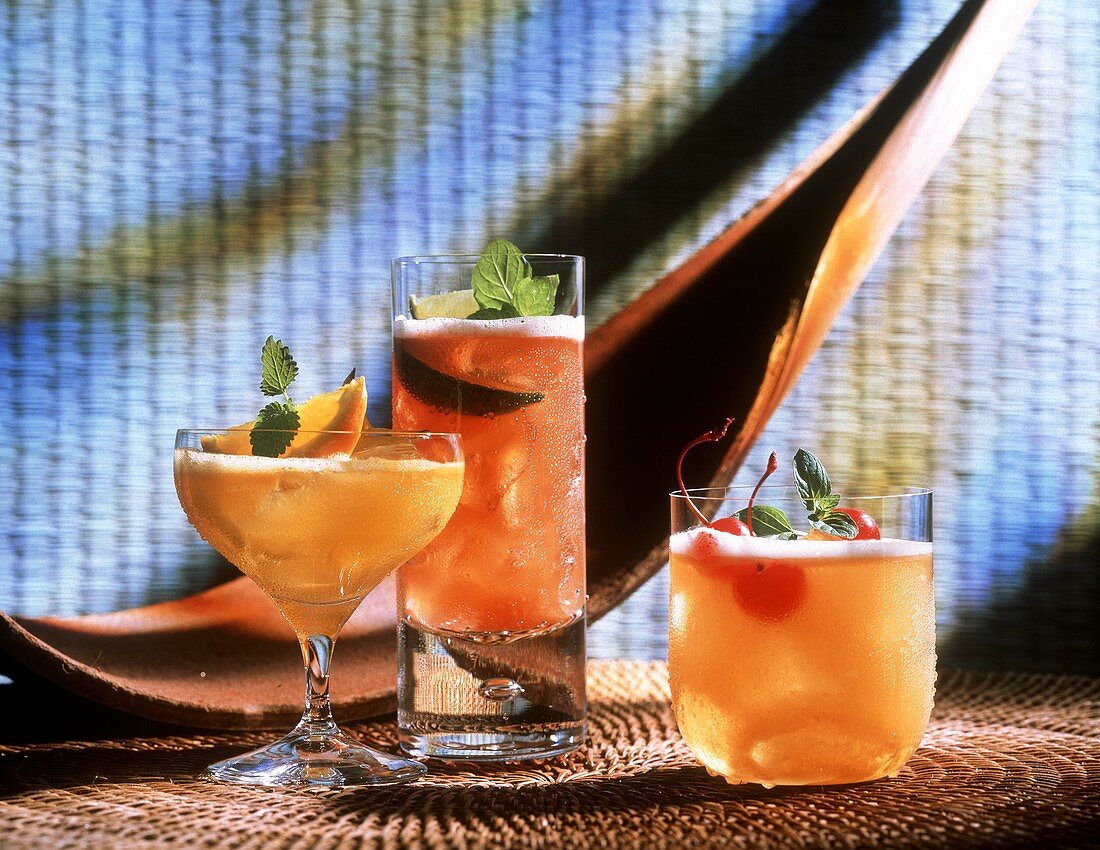 Three refreshing cocktails