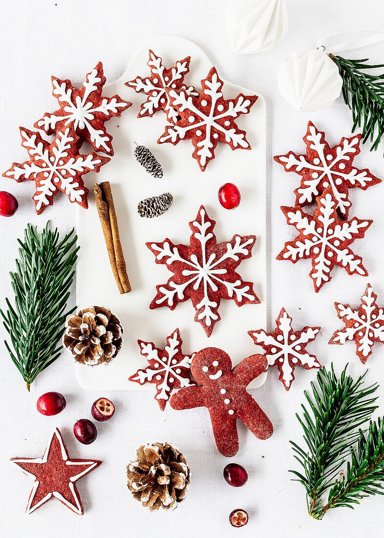 Red velvet snowflakes