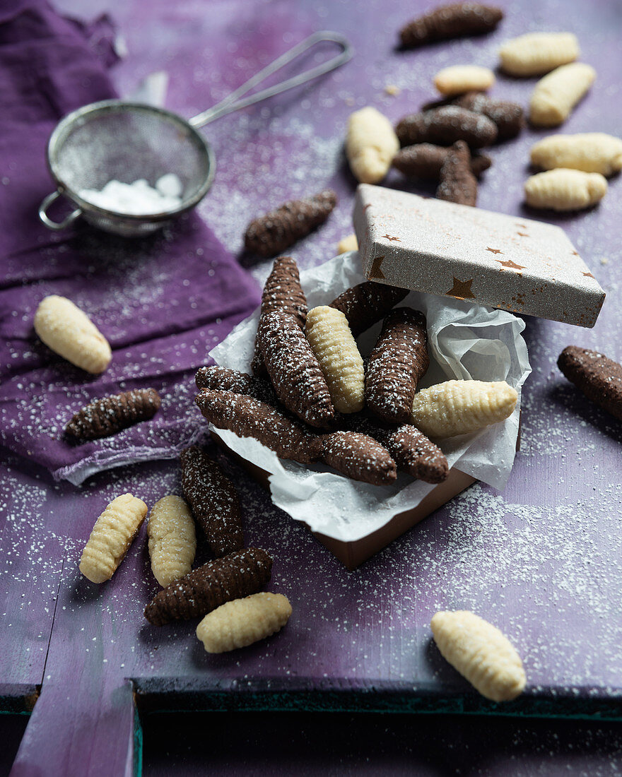 Vegan black-and-white biscuits