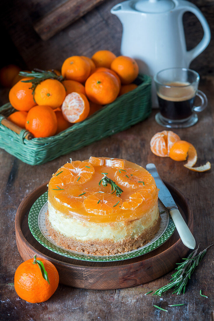 Tangerine jelly cheesecake