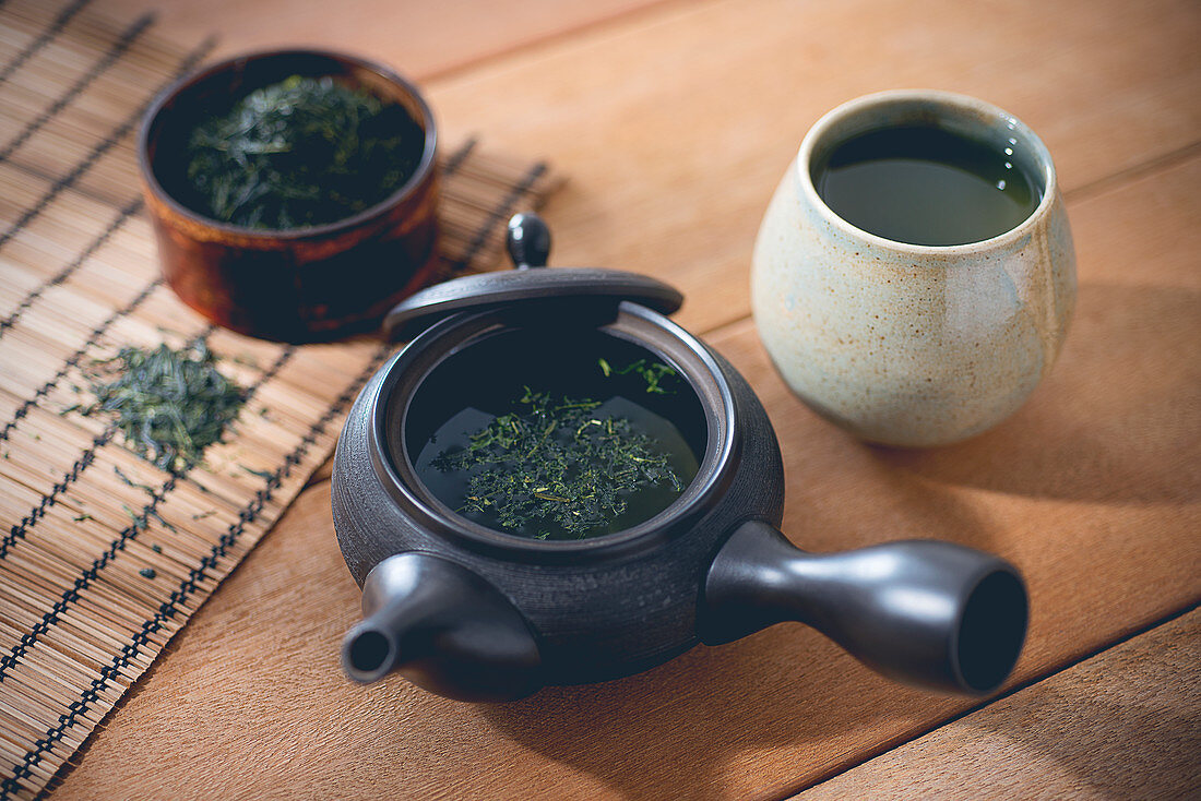 An arrangement with green tea