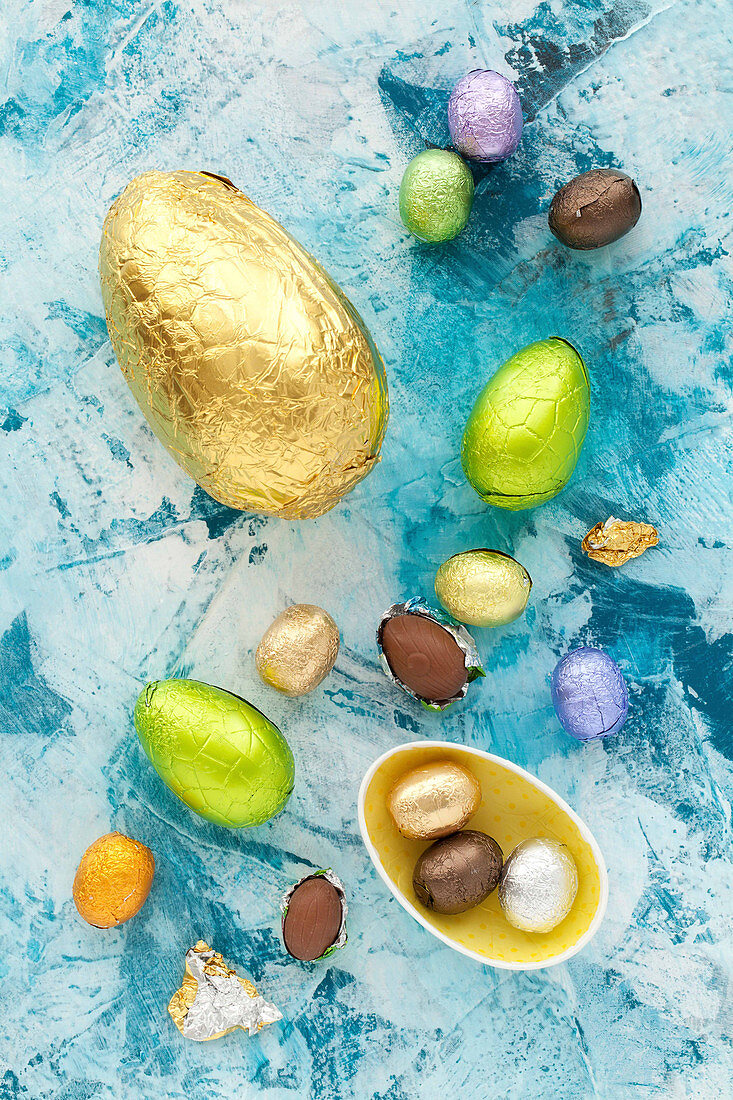 Colourful Foil Wrapped Chocolate Easter Eggs