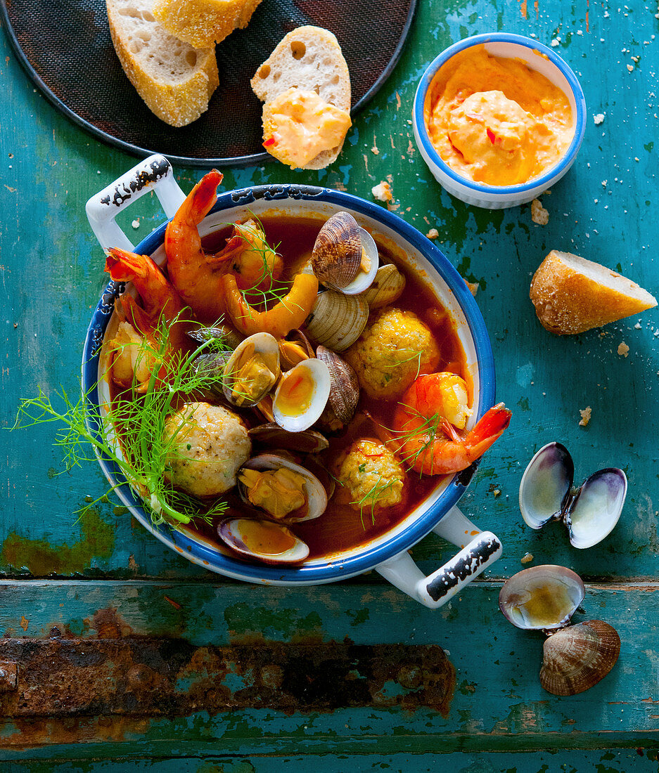 Bouillabaisse mit Paprika-Rouille