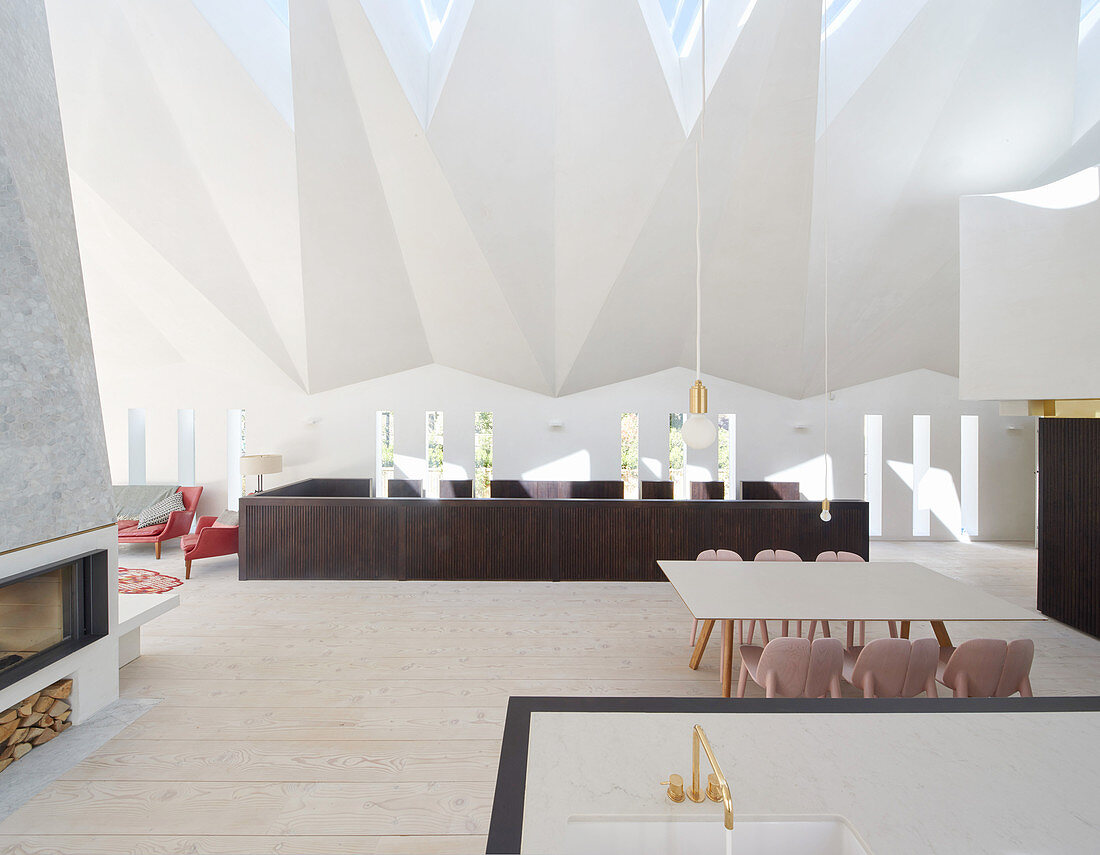 Chapel converted into home with faceted ceiling