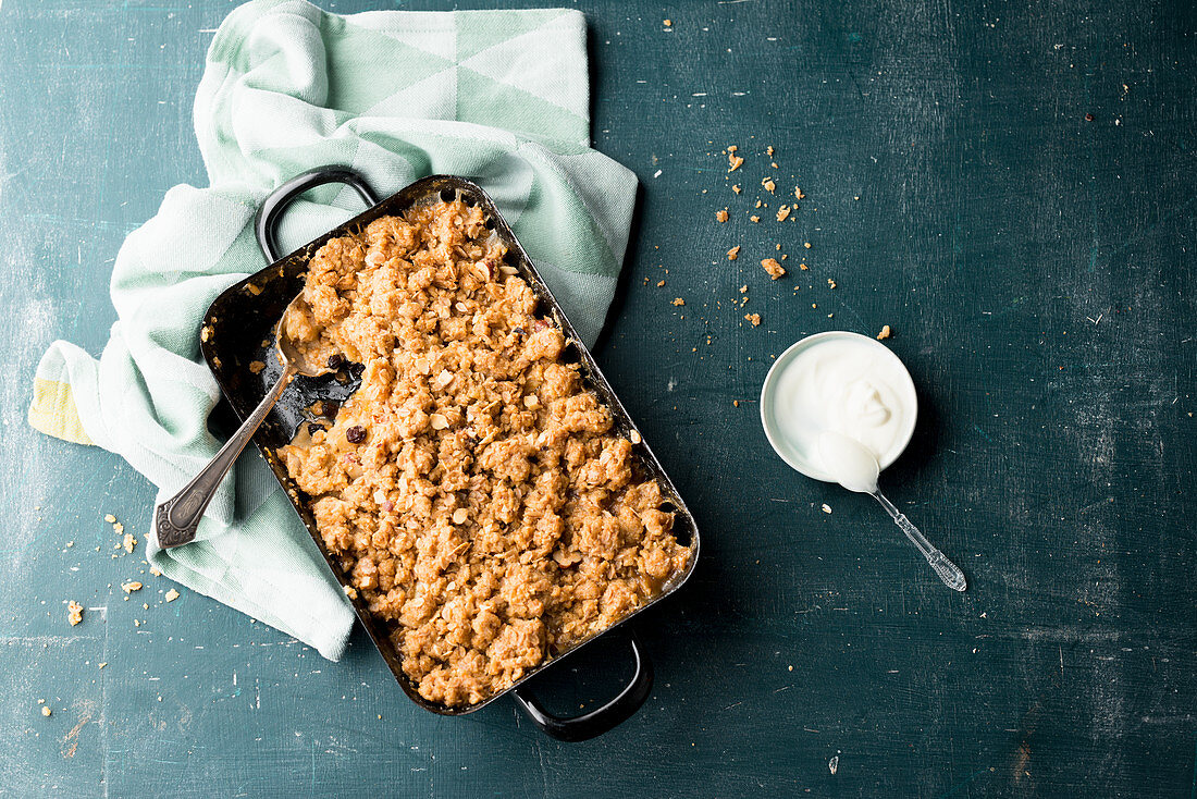 Crumble made with oats
