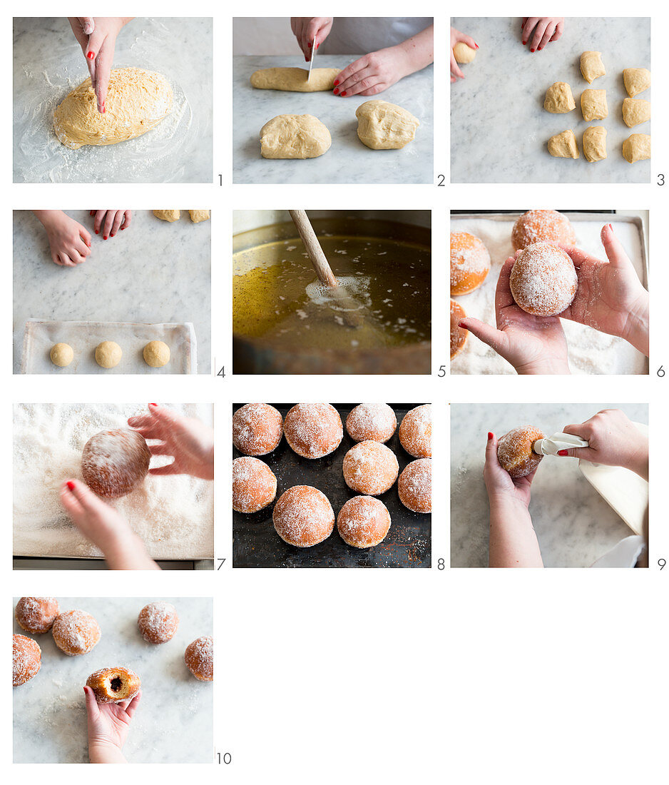 How to make doughnuts filled with jam