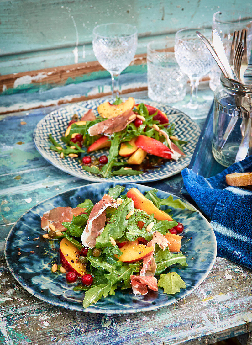 Nectarine salad with Parma ham