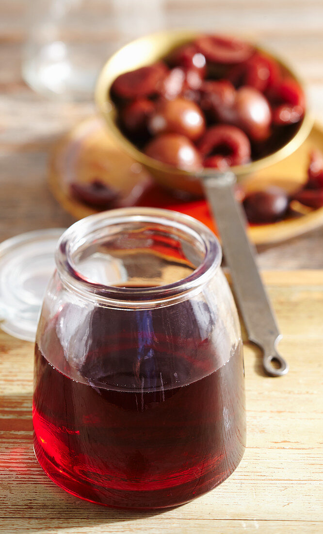 Homemade damson liqueur with whisky