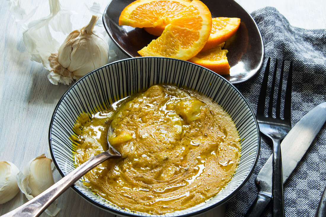Orange sauce with garlic (Keto cuisine)