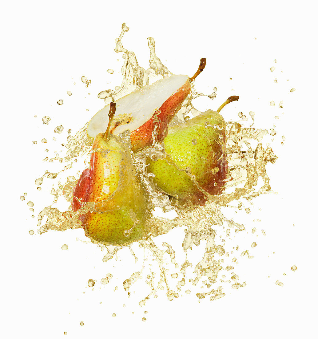 Pears with a juice splash